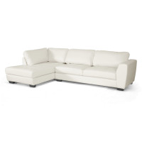 Baxton Studio IDS023-White LFC Orland Sectional Sofa Set with Left Facing Chaise